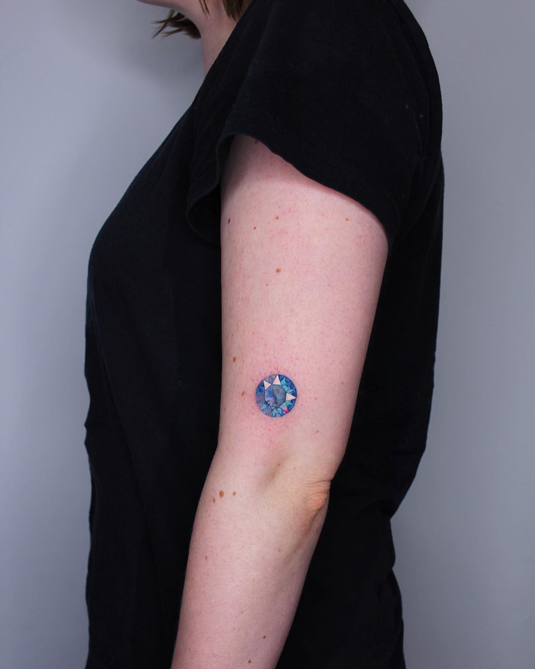 Blue diamond tattoo by Anya Tsyna