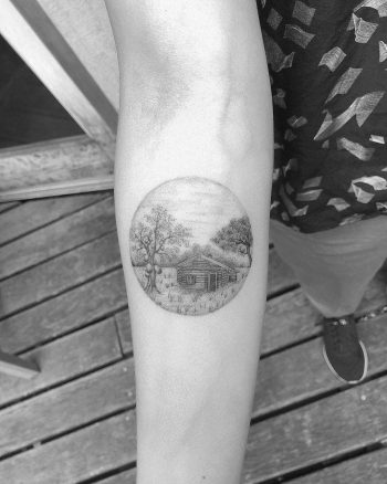 Cabin in the woods by Evgenii Andriu