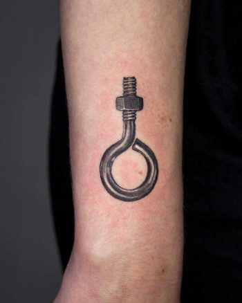 Eye bolt tattoo by Anya Tsyna