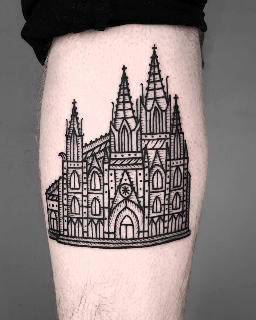 Gothic architecture by tattooist MAIC