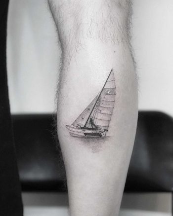 Hobie 16 tattoo by Evgenii Andriu