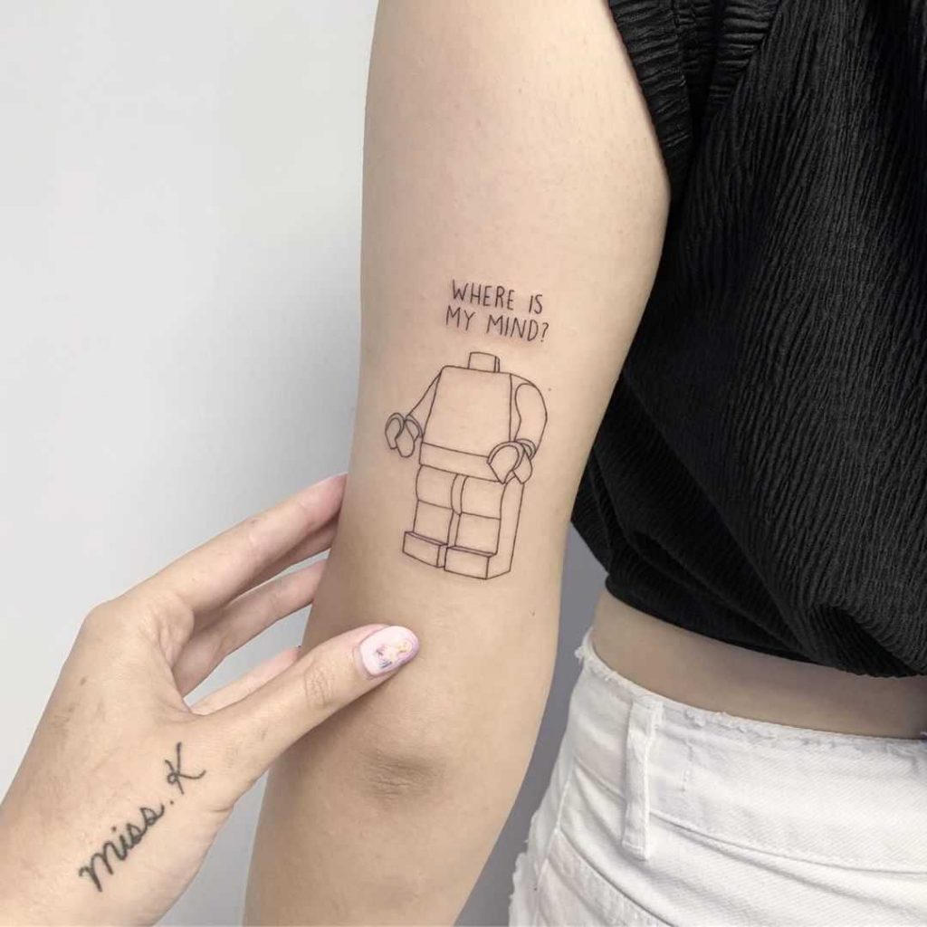 Minimalist clothespin tattoo