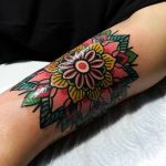 Lovely floral mandala by tattooist Alejo GMZ