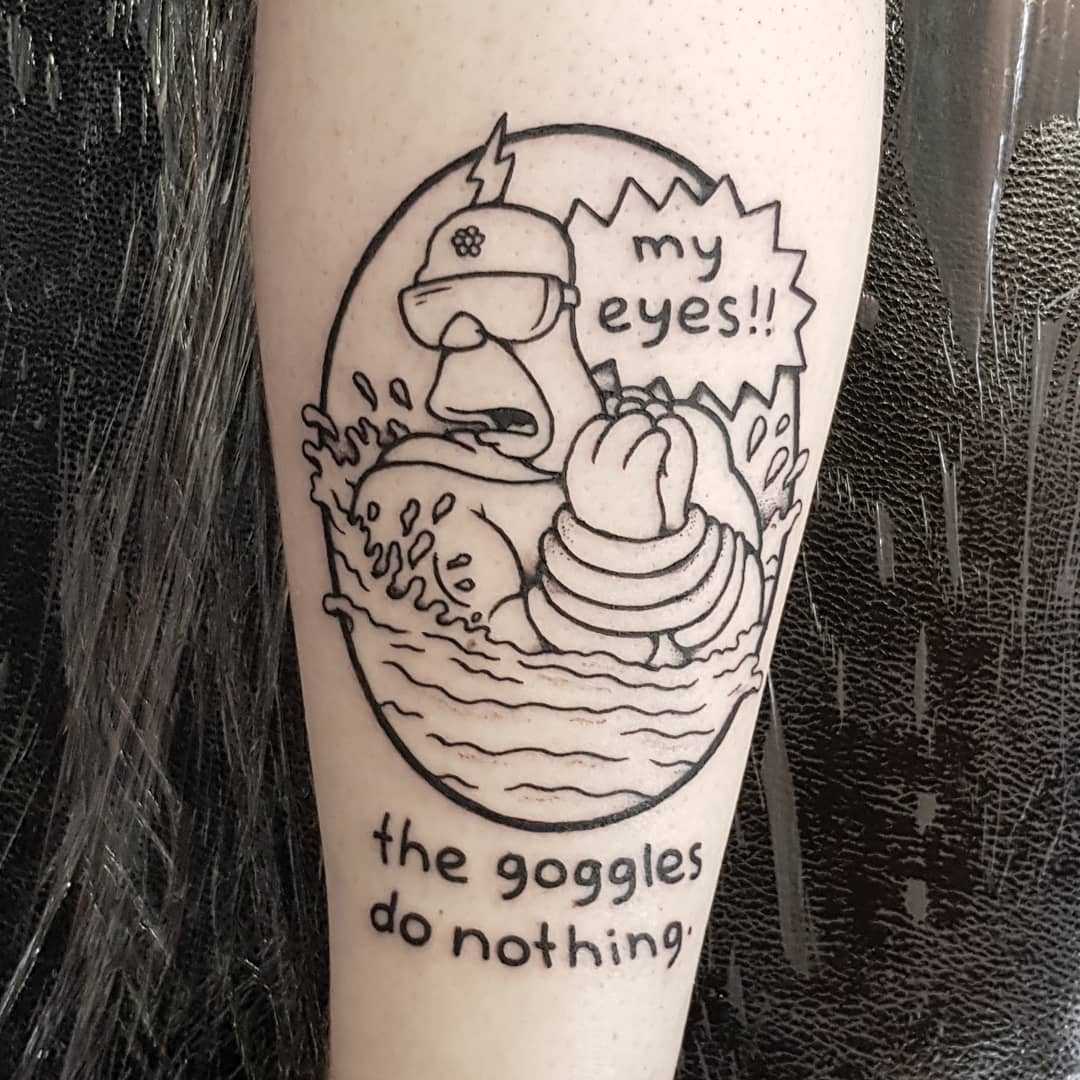 My eyes the goggles do nothing tattoo by tattooist Mr.Heggie