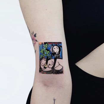 Pablo Picasso Nude Green Leaves and Bust tattoo by Hakan Adik