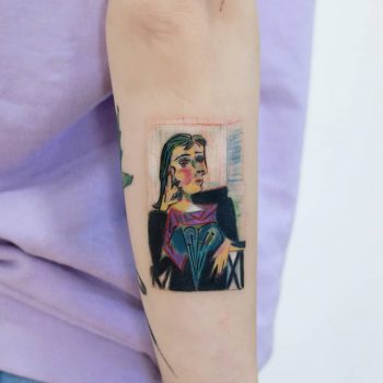 Picasso's Portrait of Dora Maar 1937 tattoo by Hakan Adik