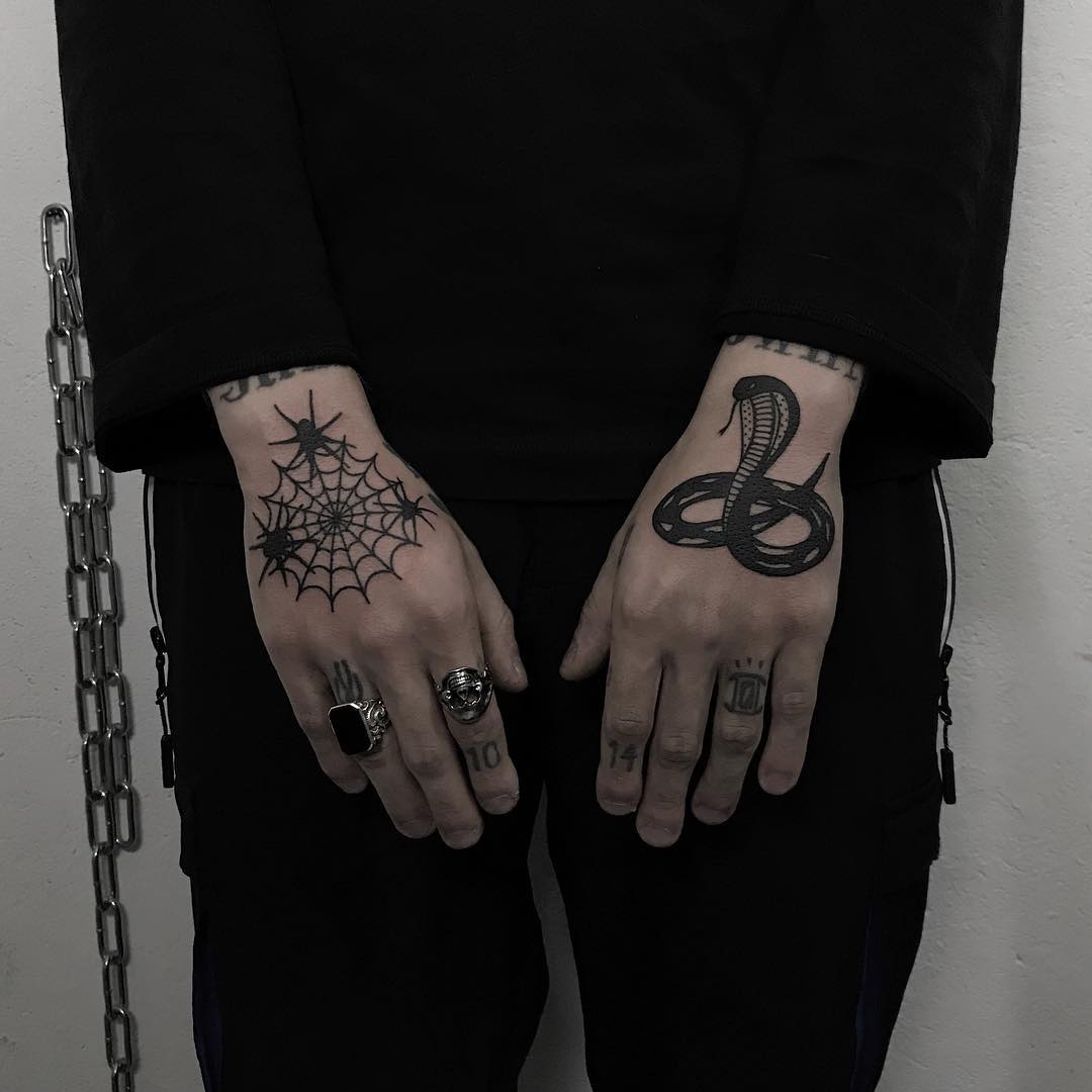 Snake and spider web by @ylitenzo