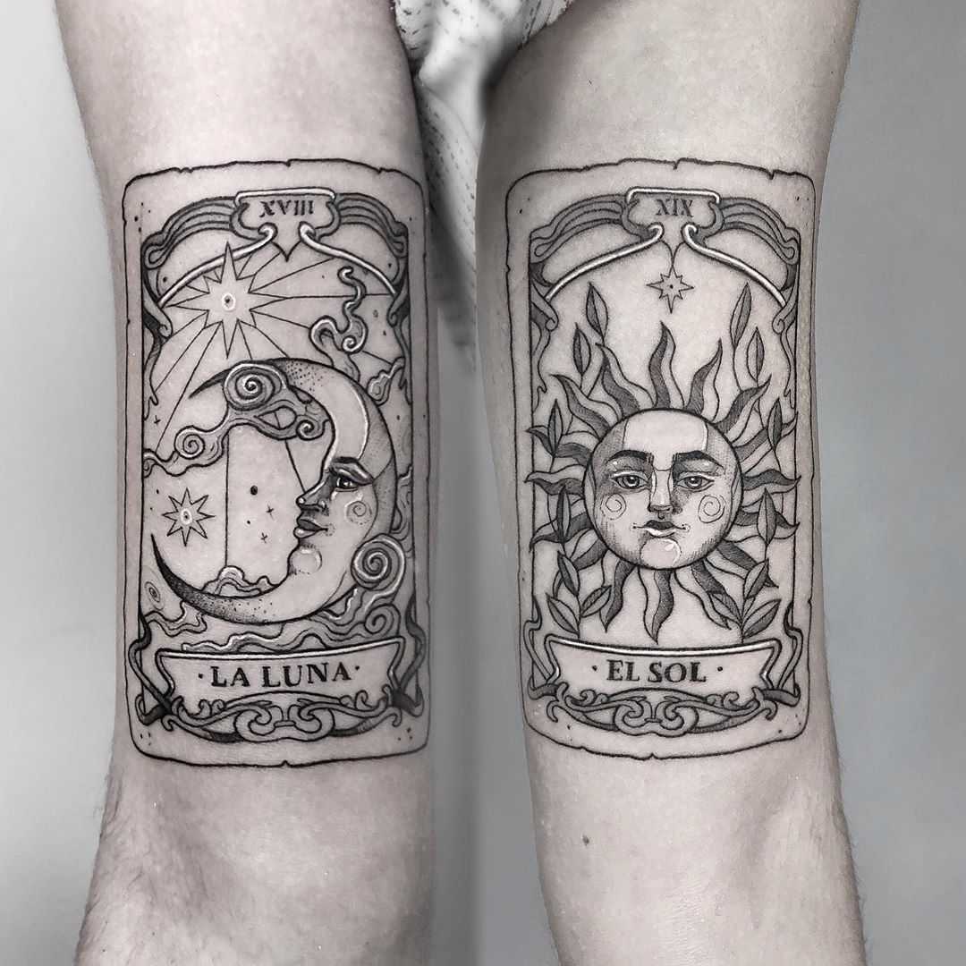 Tarot Sun And Moon By Angelica Talavera Tattoogrid Net