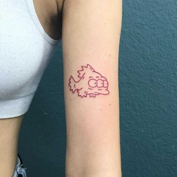 The Three-Eyed Fish Blinky tattoo by @themagicrosa
