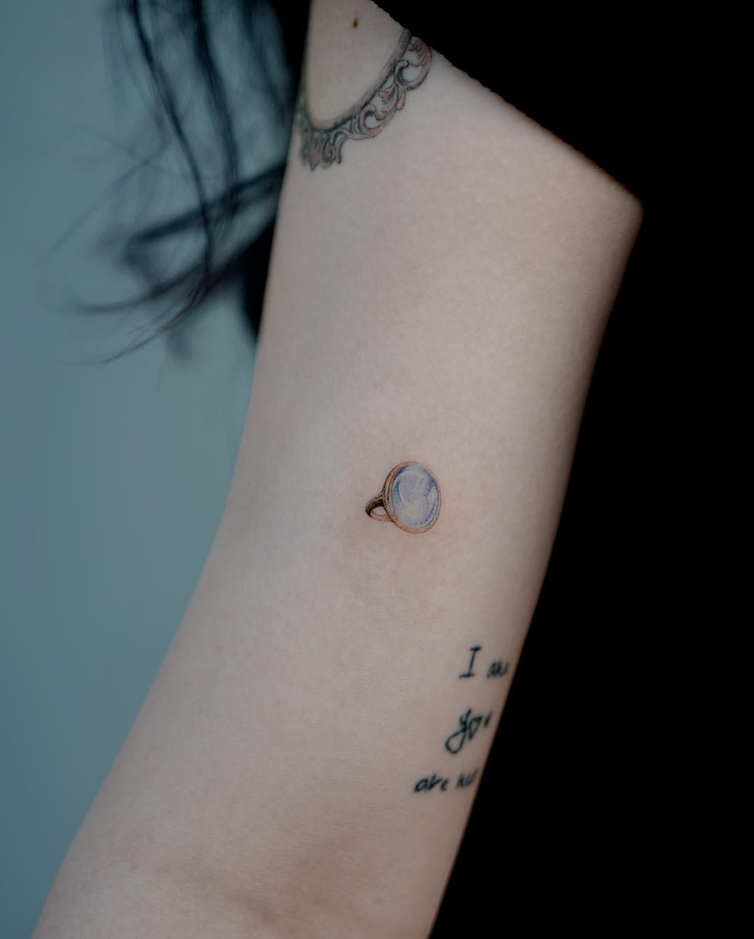 Tiny pendant ring by @tattoo a piece