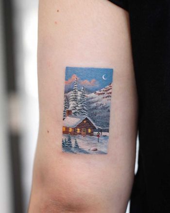 Winter scene by tattooist Saegeem