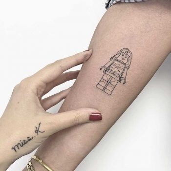 Wonder Woman Lego gal tattoo by Sara Kori