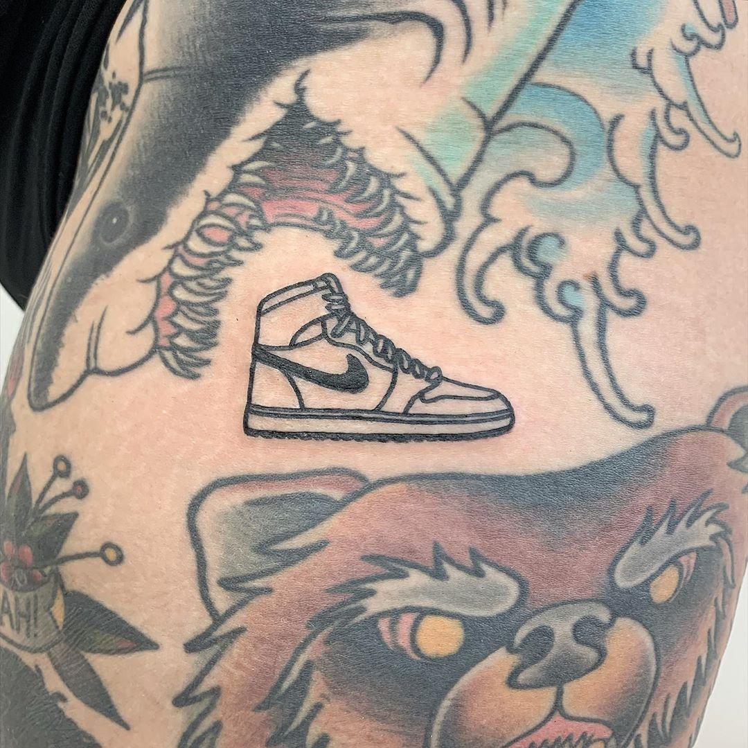 Air Jordan tattoo by @themagicrosa