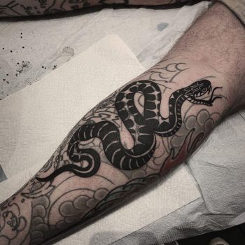 Black and white snake by @hanaroshinko