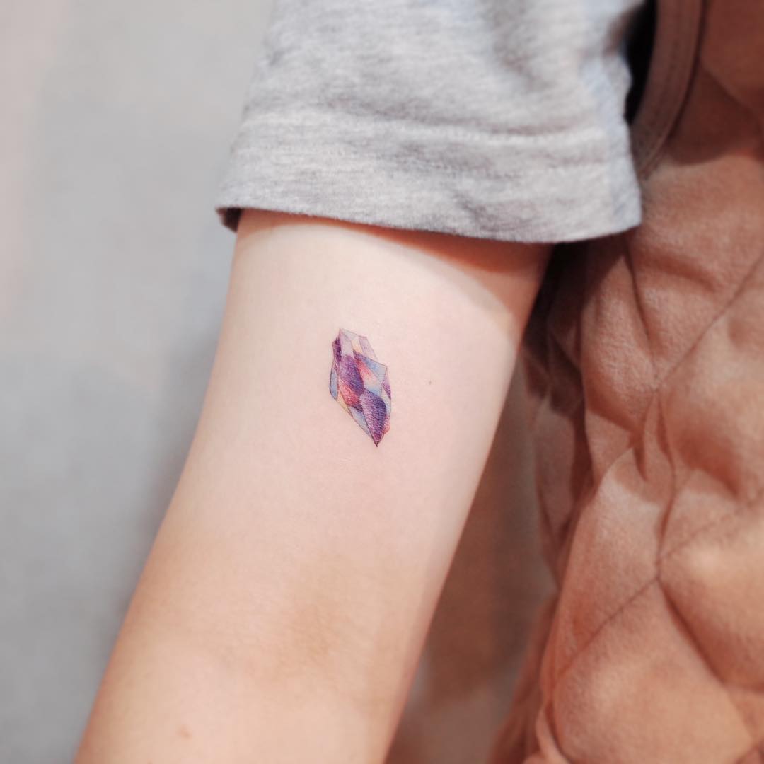 Colorful crystal by @wittybutton_tattoo