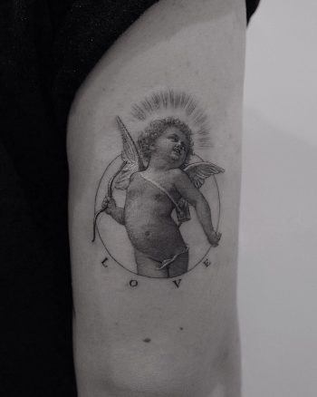 Cupid by @coldgraytattoo