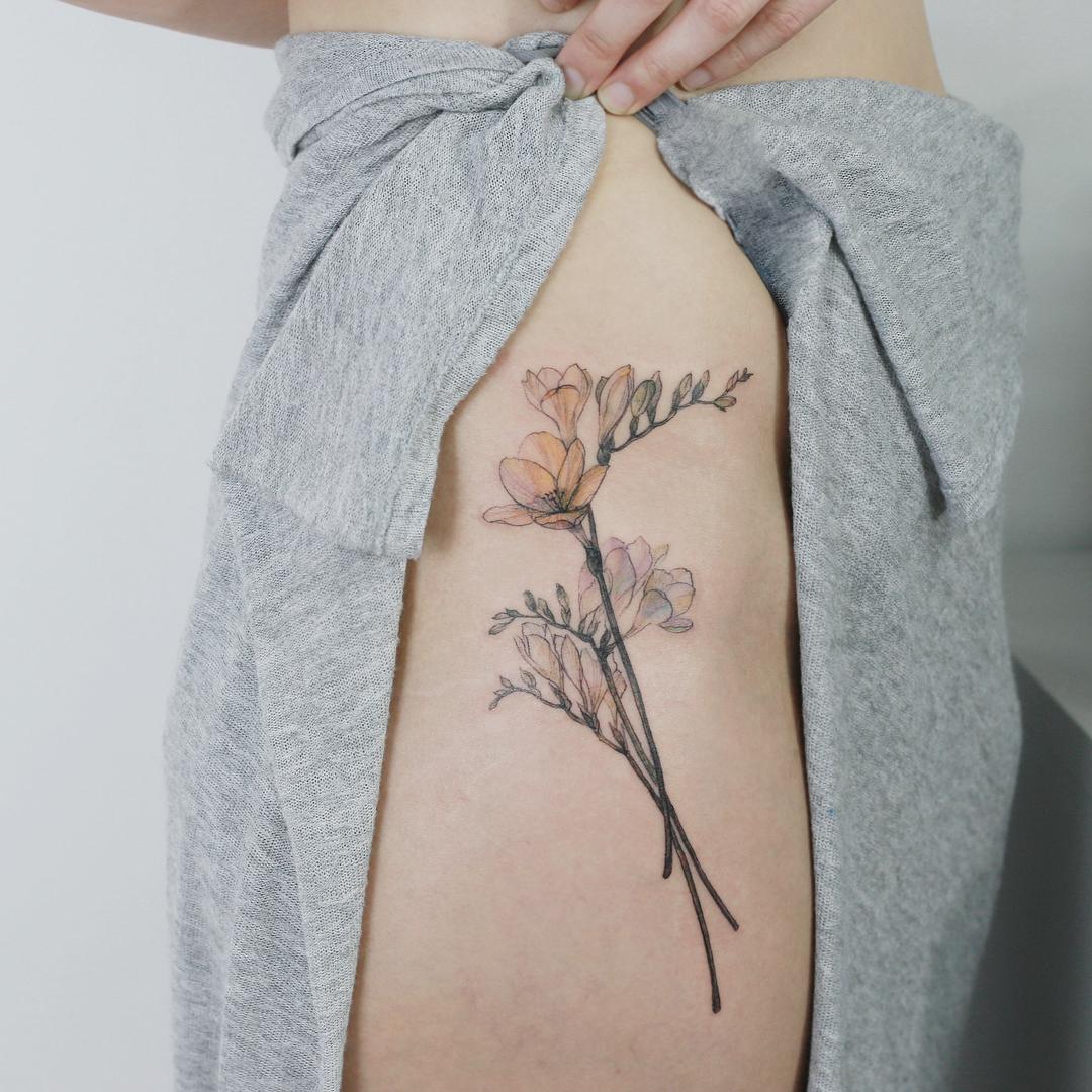 Freesia by @tattooist_flower