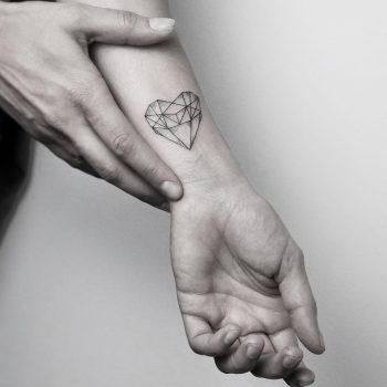 Geometric heart by @mariafernandeztattoo