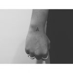 Letter A tattoo by @nancydestroyer
