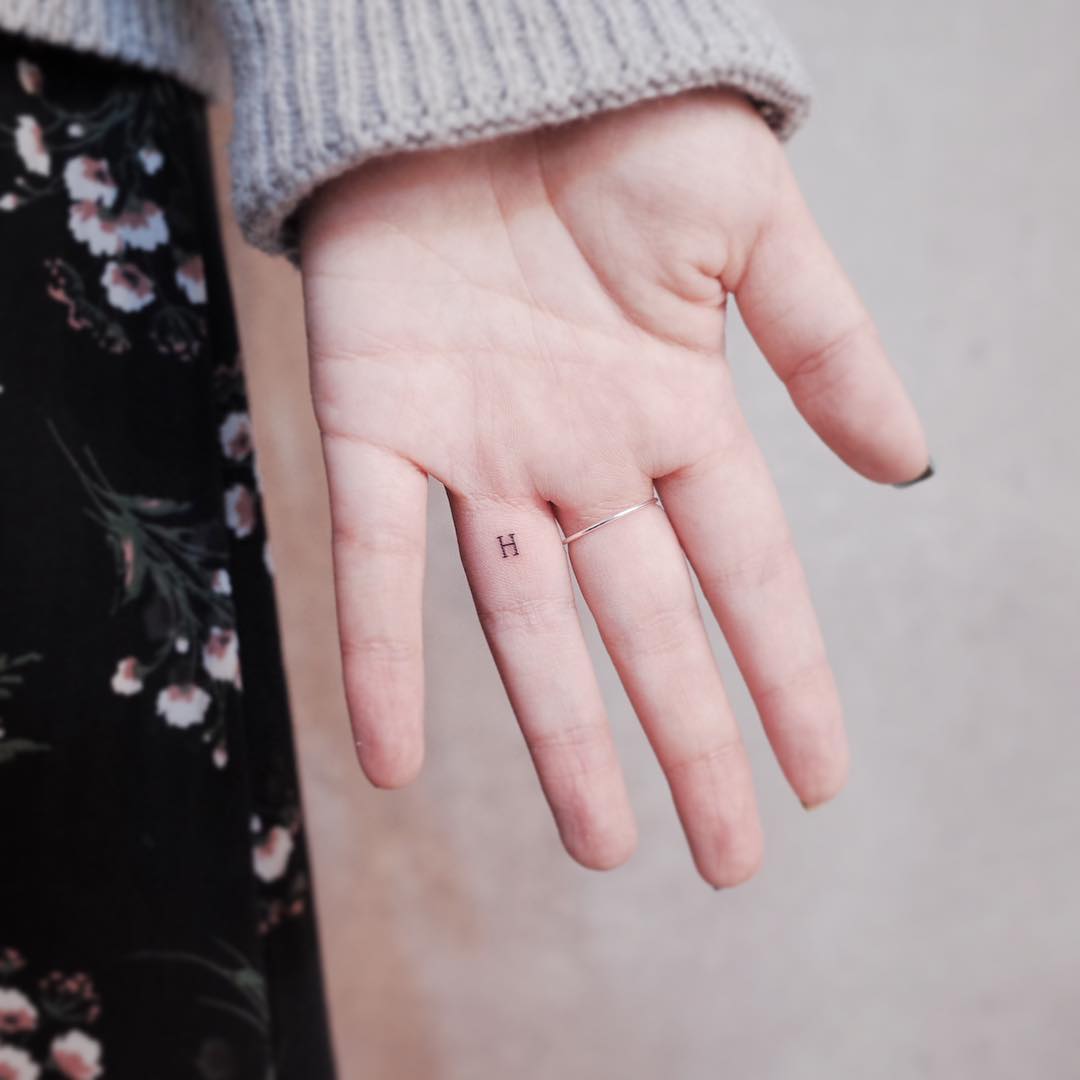 Letter H by @wittybutton_tattoo