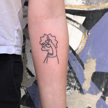 Lisa Simpson by @lonewolftattoo