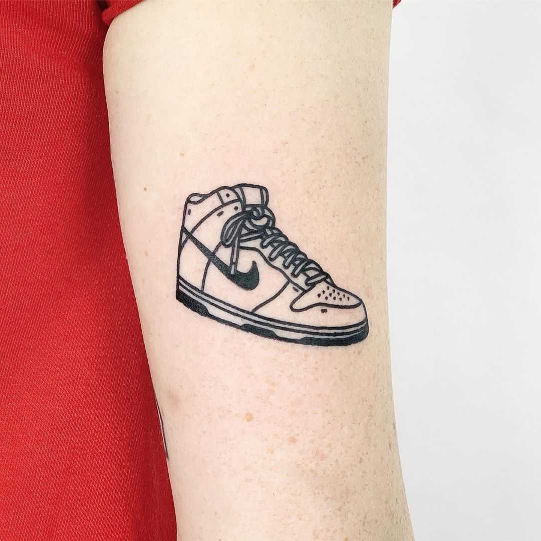 nike air force 1 white snkr tattoo