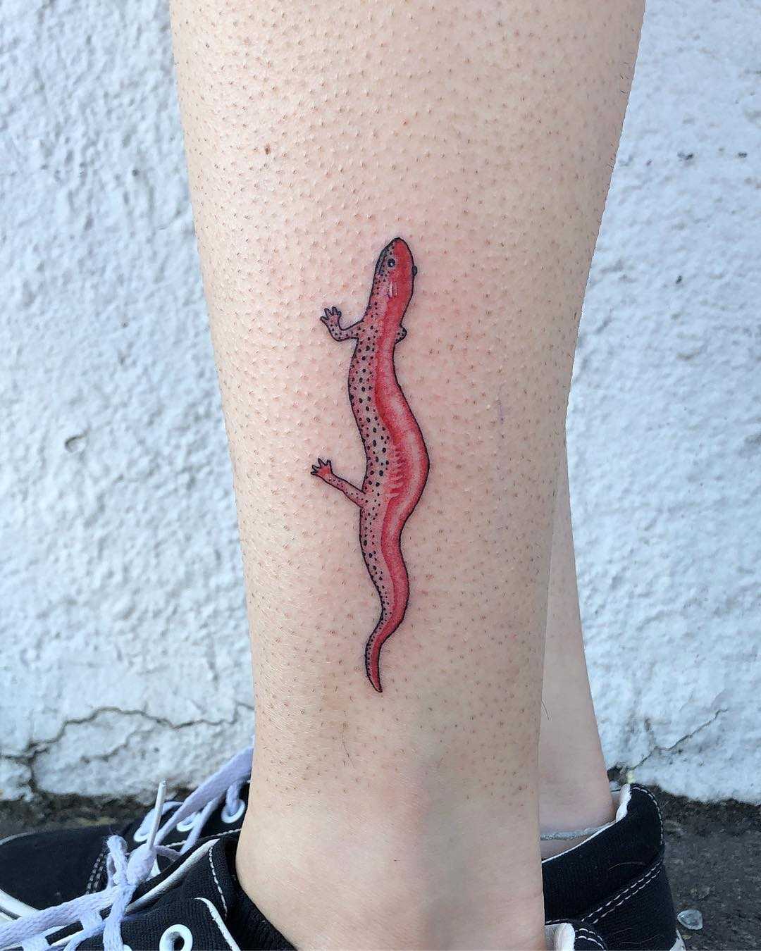Salamander tattoo by Dane Nicklas