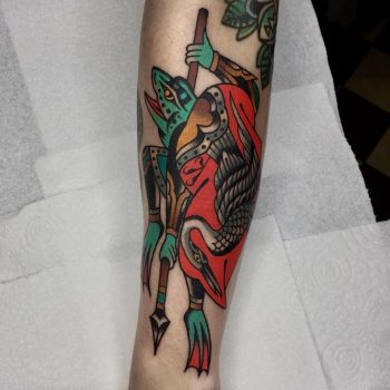 Samurai froggy and crane by @lukejinks