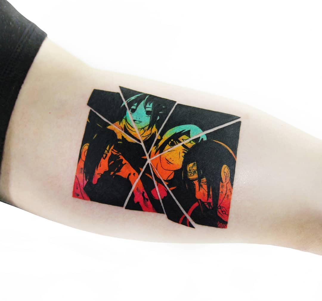 Sasuke Itachi tattoo by @polyc_sj