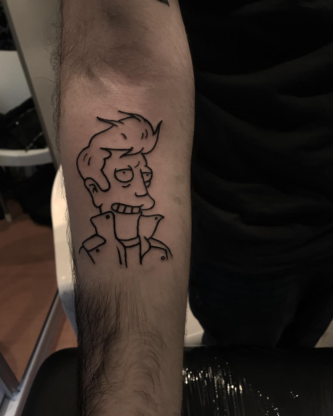 Seymour Skinner tattoo by @facundo.erpen