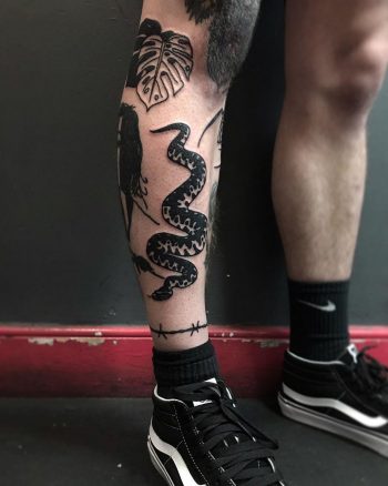 Snakey by @lonewolftattoo