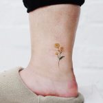Yellow pompon flower by @vane.tattoo_