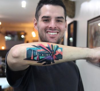 3D City View tattoo by @polyc_sj