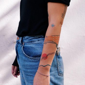 Abstractions on the left forearm by @takemymuse