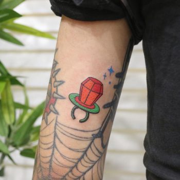 Baby's dummy tattoo by @takemymuse