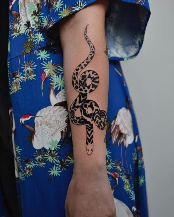 Black and white snake by @tototatuer