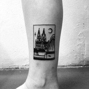 Cologne Cathedral tattoo by @alexbergertattoo