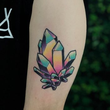 Colorful crystals by @lindseebeetattoo