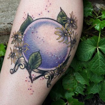 Crystal ball witch hazel by @lindseebeetattoo