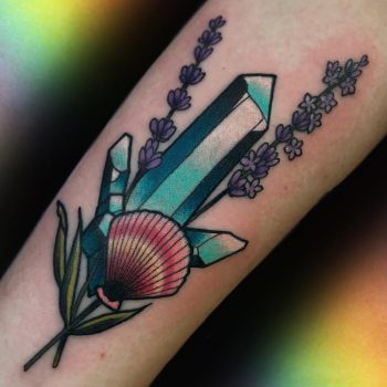 Crystal shell lavender by @lindseebeetattoo