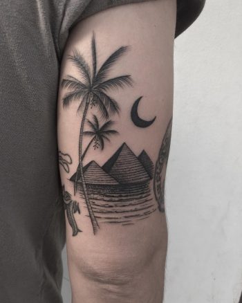 Egyptian night tattoo by @justinoliviertattoo