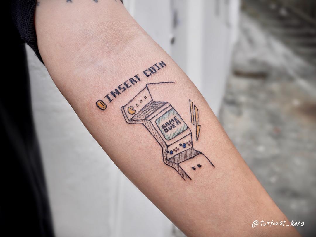 Game over tattoo by @tattooist_kano