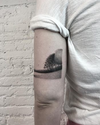 Gradient dot-work landscape by @sztuka_wojny