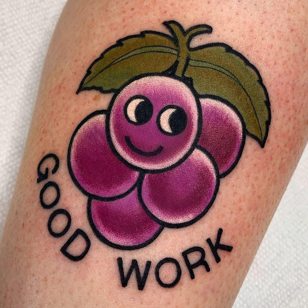 Grape encouragement by @lindseebeetattoo - Tattoogrid.net
