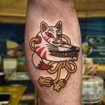 Kitsune mask tattoo by @woo_loves_you