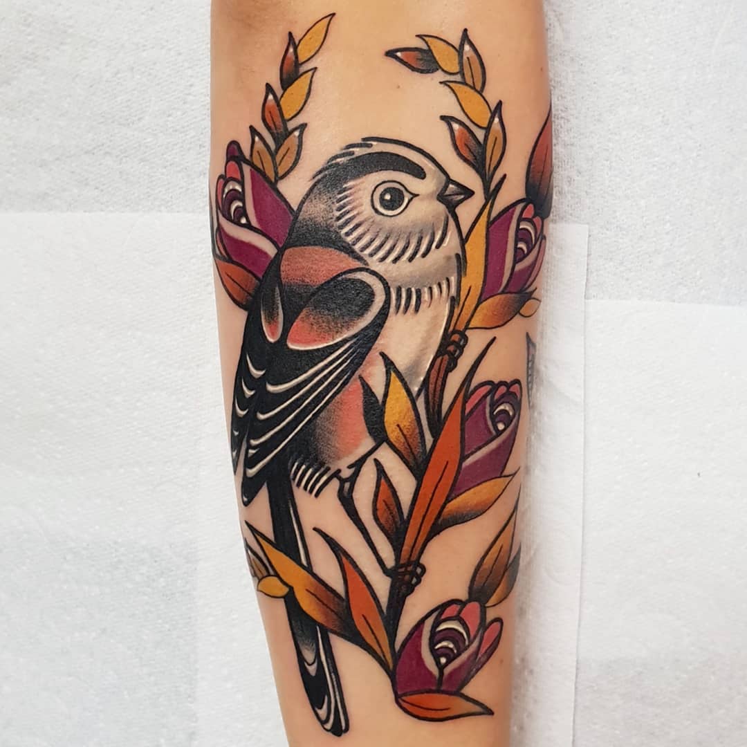 Long Tailed Tit tattoo by @rabtattoo