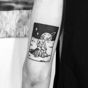 Man in the moon by @alexbergertattoo