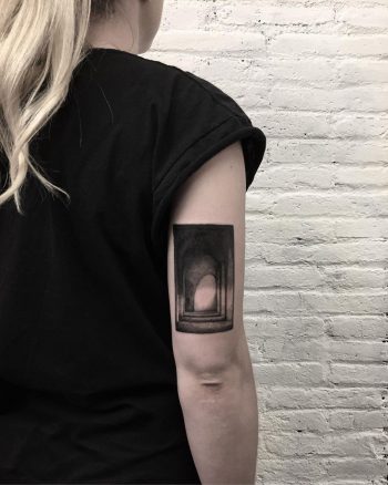Monastery hallway tattoo by @sztuka_wojny