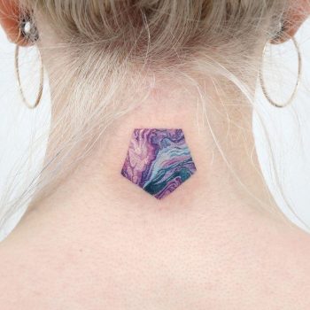 Purple pentagon tattoo by @tattooist_sigak