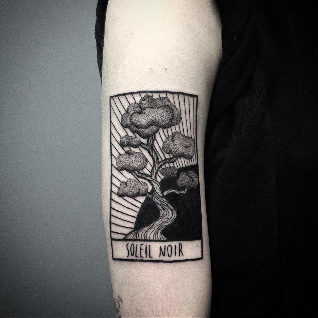 Soleil noir tattoo by @sztuka_wojny